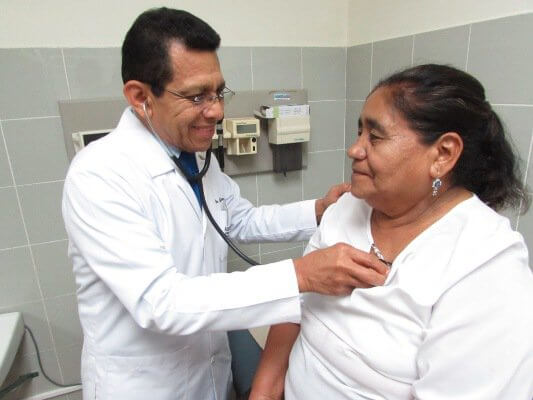 Dr Quijano and Patient